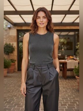 LNA for Evereve, Jones Shine Tank in BlackRhibestone. Size M. NWT.